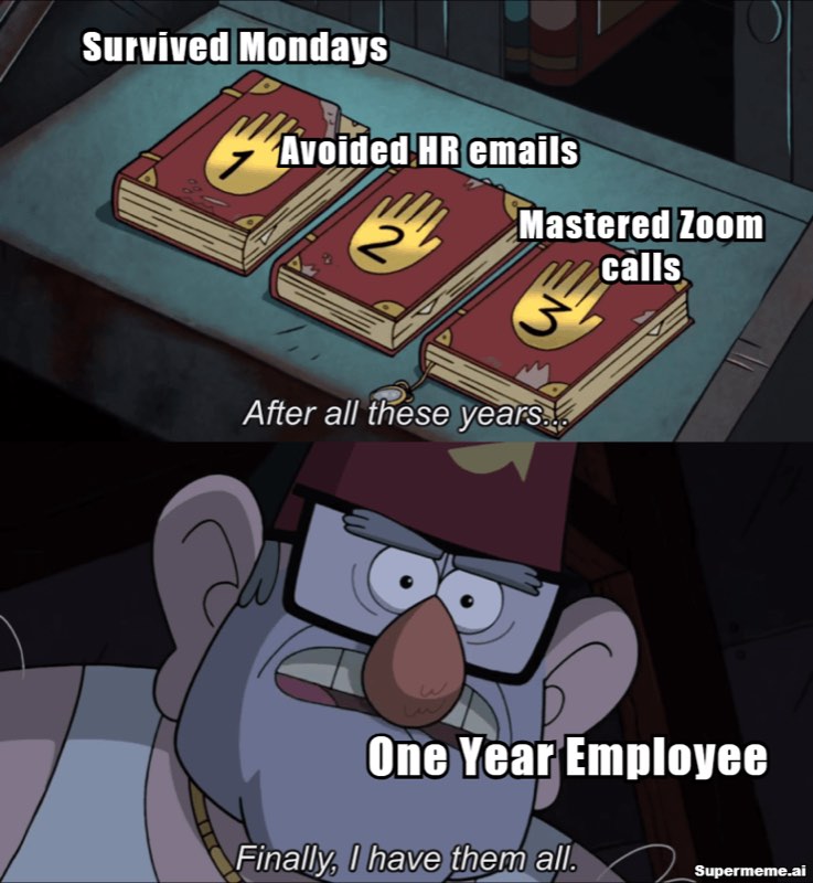 Funny 1 year work anniversary meme 14